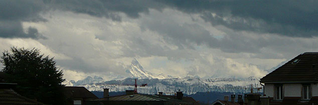 Alpenpanorama: Schreckhorn, Finsteraarhorn