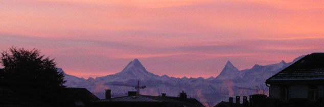 Alpenpanorama: Schreckhorn, Finsteraarhorn