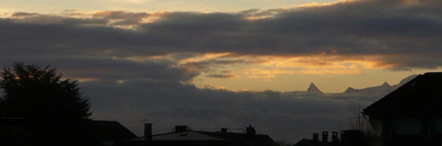 Alpenpanorama: Schreckhorn, Finsteraarhorn