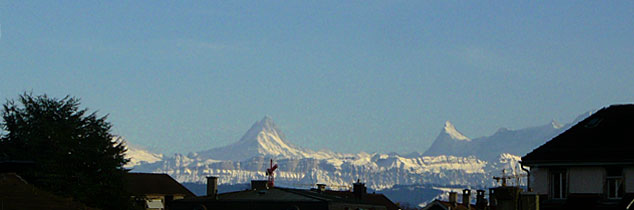 Alpenpanorama: Schreckhorn, Finsteraarhorn