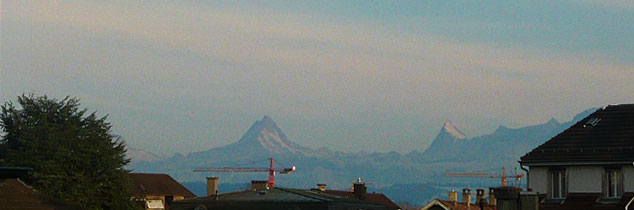 Alpenpanorama: Schreckhorn, Finsteraarhorn